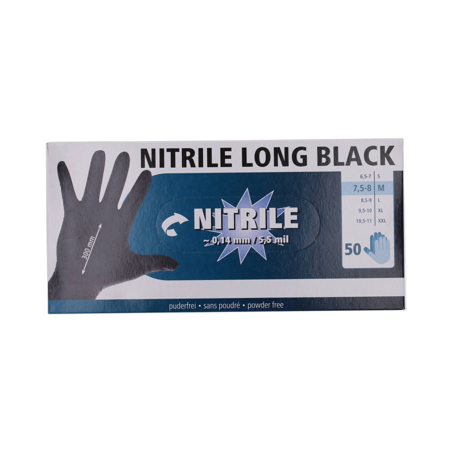 Long Black Einmalhandschuhe